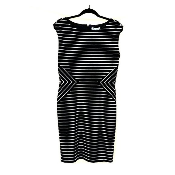 White House Black Market Black-White Striped Dress - Picture 5 of 7